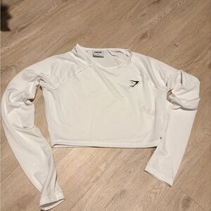 Gymshark Ivory Long Sleeve Crop Top